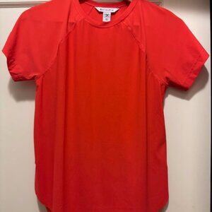 Athleta XXS Coral Red Activewear Top Short Sleeve Athletic Shirt